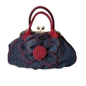 NWOT Denim & Rosette Handbags w/adjustable strap